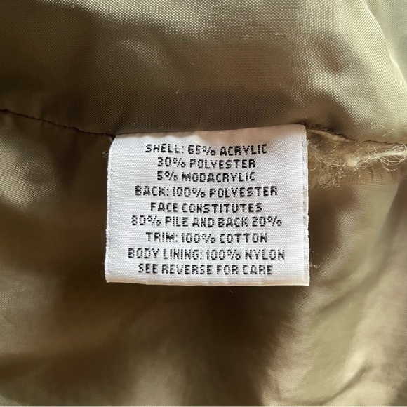 Vintage Innovations by IZZI Ivory Relaxed Button Sherpa Jacket Barn Coat Medium - Picture 10 of 12